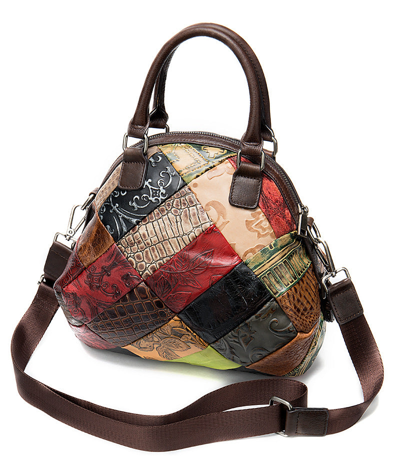 Belvere Embossed Leather Dumpling Handbag