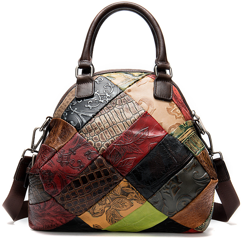 Belvere Embossed Leather Dumpling Handbag